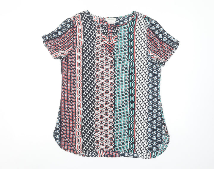 Van Heusen Womens Multicoloured Short Sleeve Tunic Blouse Size S