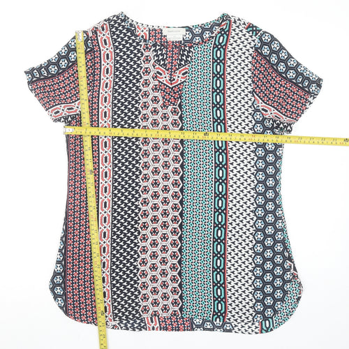 Van Heusen Womens Multicoloured Short Sleeve Tunic Blouse Size S