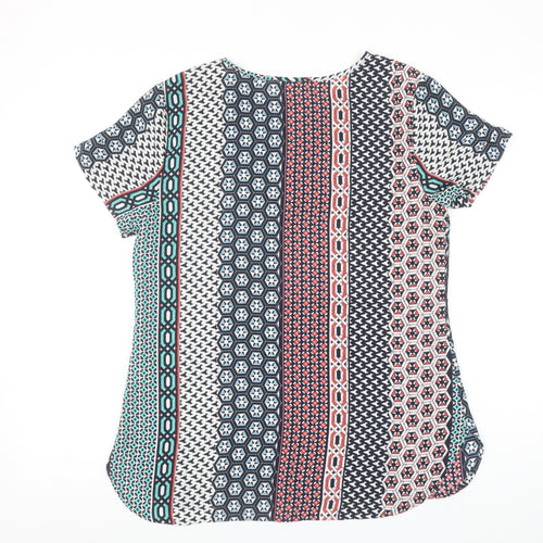 Van Heusen Womens Multicoloured Short Sleeve Tunic Blouse Size S