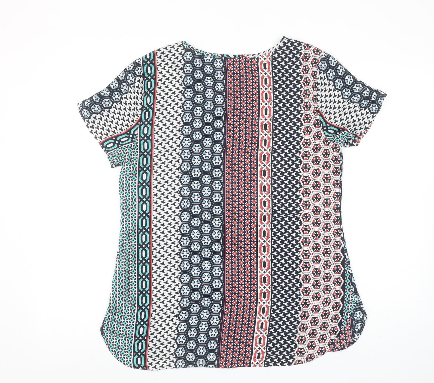 Van Heusen Womens Multicoloured Short Sleeve Tunic Blouse Size S