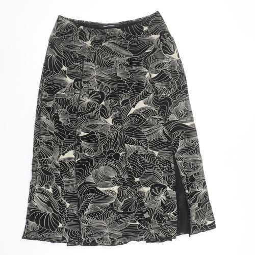 St. Bernard for Dunnes Stores Women's Black Floral A-Line Midi Skirt Size 10