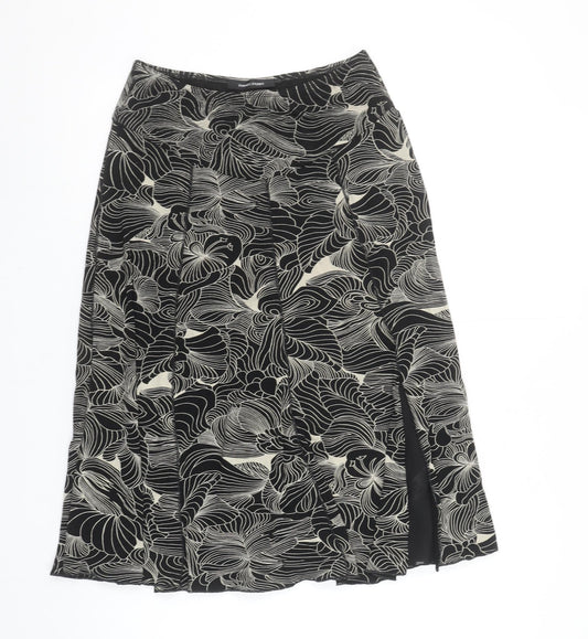 St. Bernard for Dunnes Stores Women's Black Floral A-Line Midi Skirt Size 10