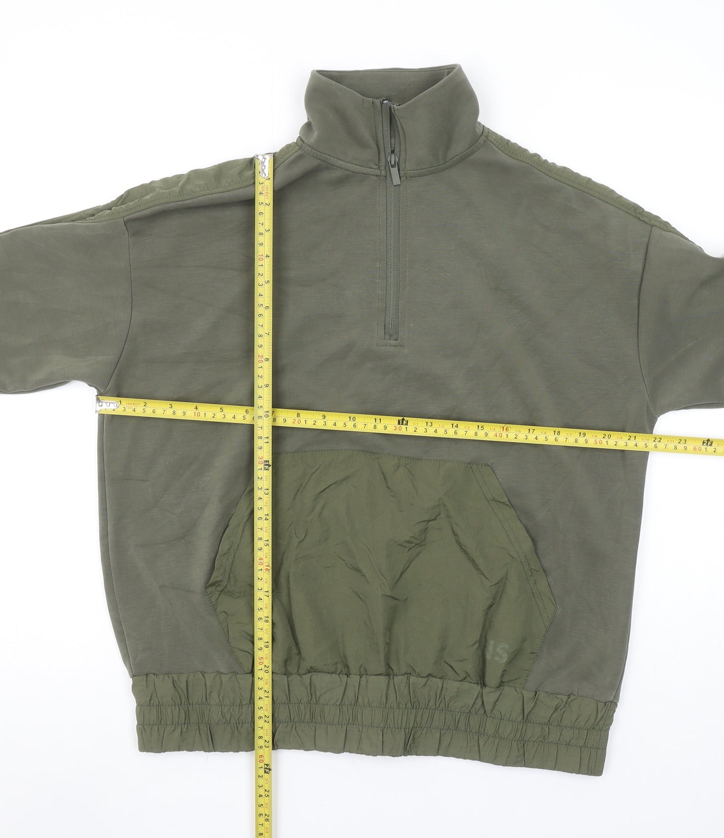 Helen Steele x Dunnes Stores Womens Khaki 1/4 Zip Pullover Sweatshirt M