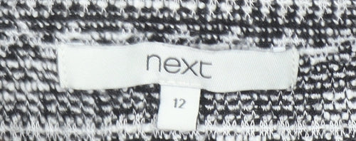 Next Women’s Grey Striped Shift Dress Size 12 V-Neck Half Sleeve