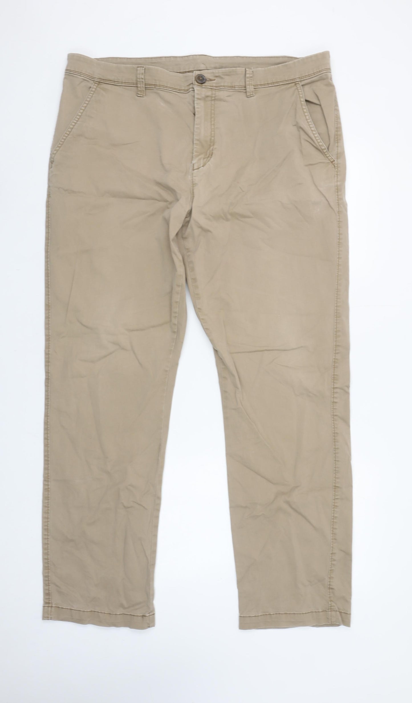 St. Bernard for Dunnes Stores Men's Beige Chino Trousers 38W 32L Cotton Stretch