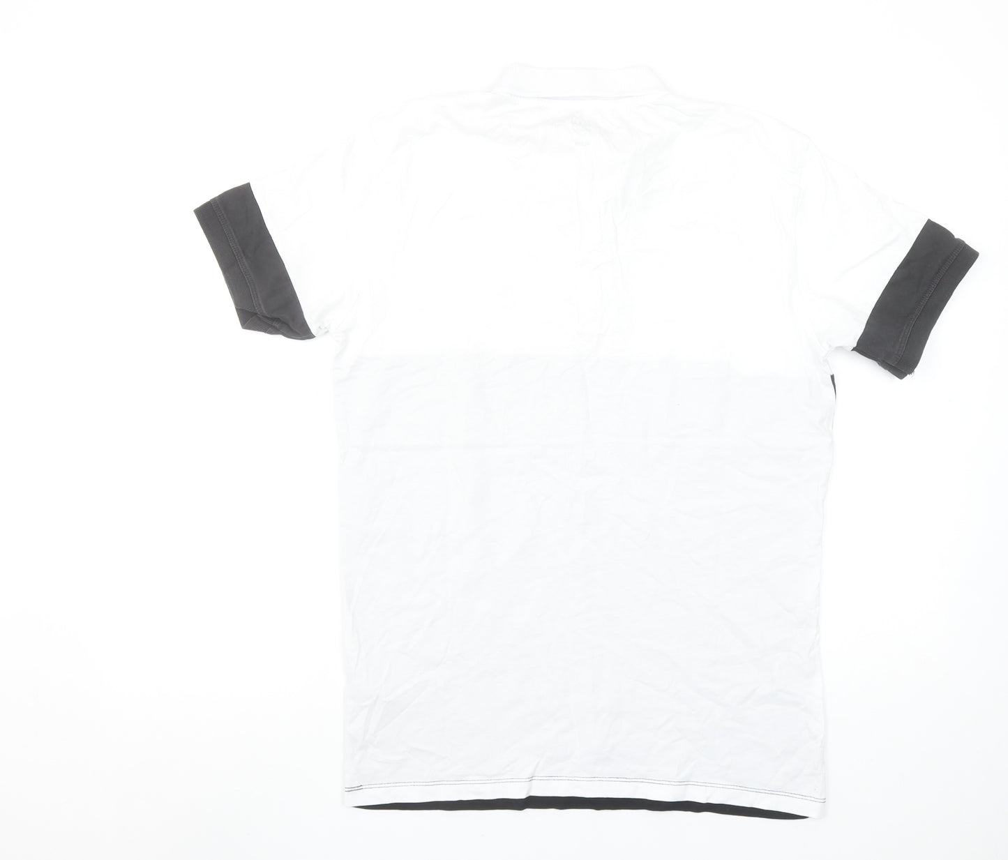 883 Police Milano Men's Black White Colourblock Polo Shirt Size M