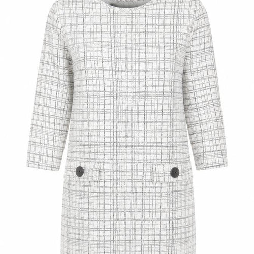 Bershka Women Grey Check Shift Dress Size 10 3/4 Sleeve