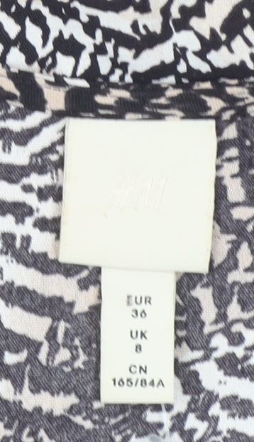 H&M Women’s Multicoloured Animal Print Wrap Blouse UK 8 Long Sleeve