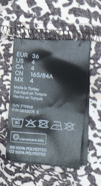 H&M Women’s Multicoloured Animal Print Wrap Blouse UK 8 Long Sleeve