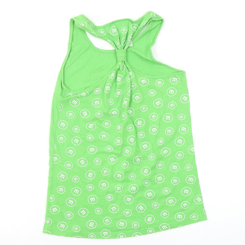 M&M's World Women's Green Racerback Tank Top Size S Cotton Summer