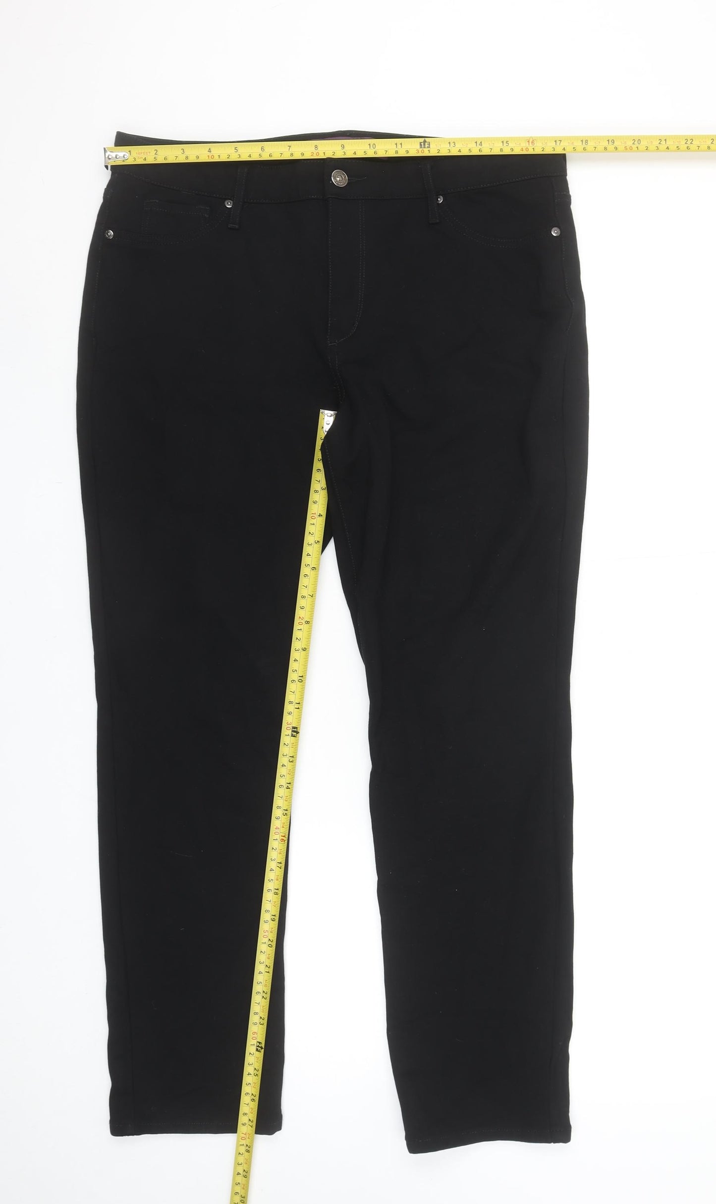 Gloria Vanderbilt Women's Black Size 14 Stretch Straight Leg Trousers