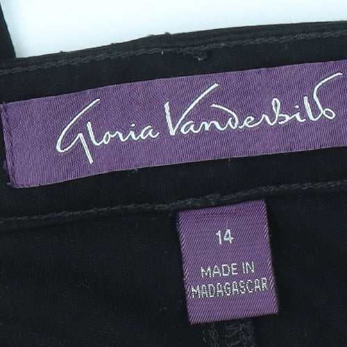 Gloria Vanderbilt Women's Black Size 14 Stretch Straight Leg Trousers
