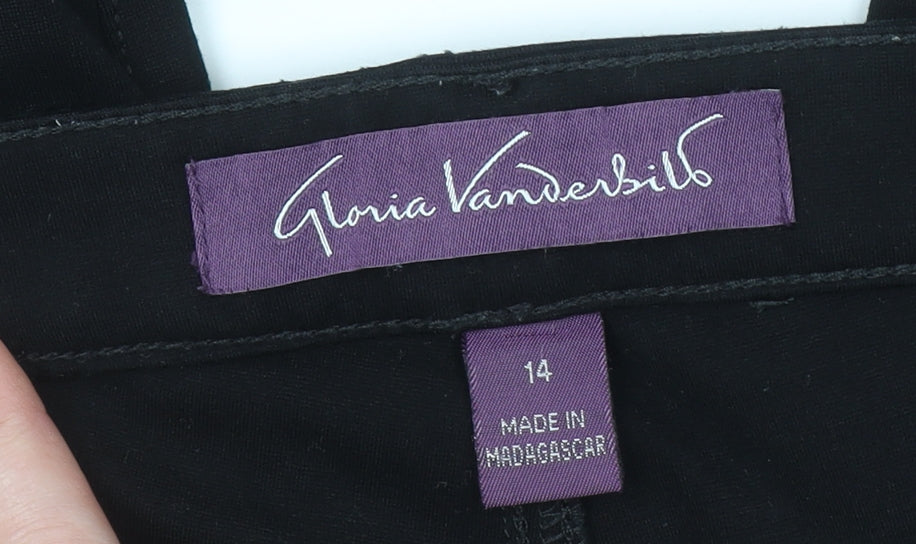 Gloria Vanderbilt Women's Black Size 14 Stretch Straight Leg Trousers