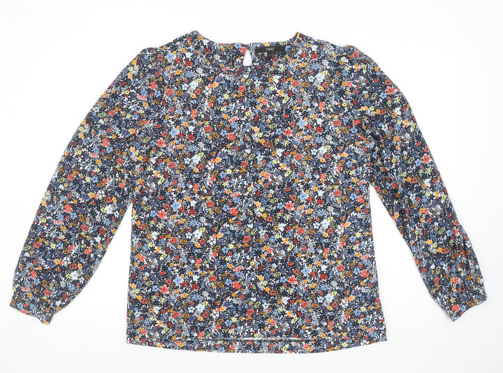 Next Women's Multicoloured Floral Long Sleeve Tunic Blouse Size 12