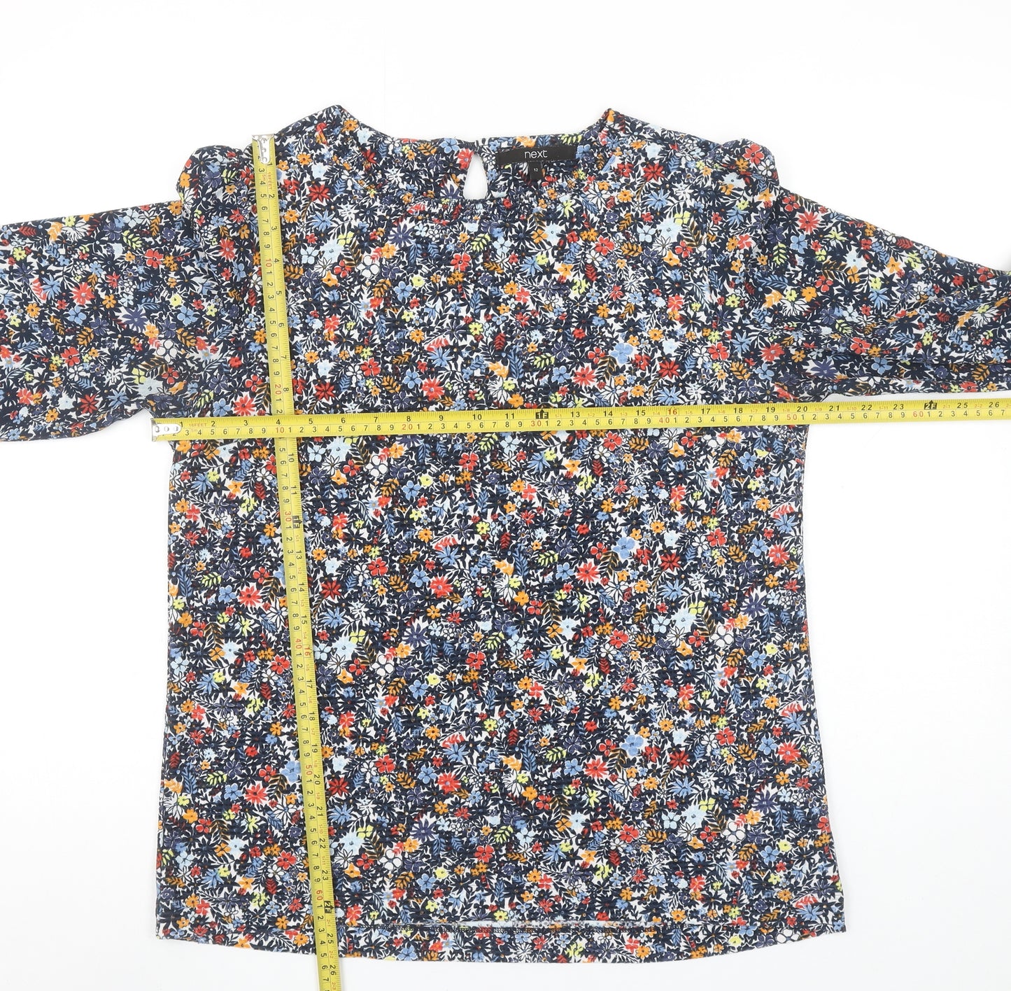 Next Women's Multicoloured Floral Long Sleeve Tunic Blouse Size 12