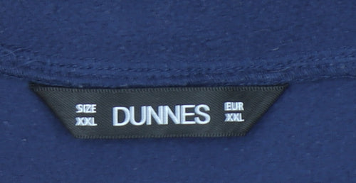 Dunnes Stores Mens Blue Fleece Full Zip Jacket 2XL Regular Fit