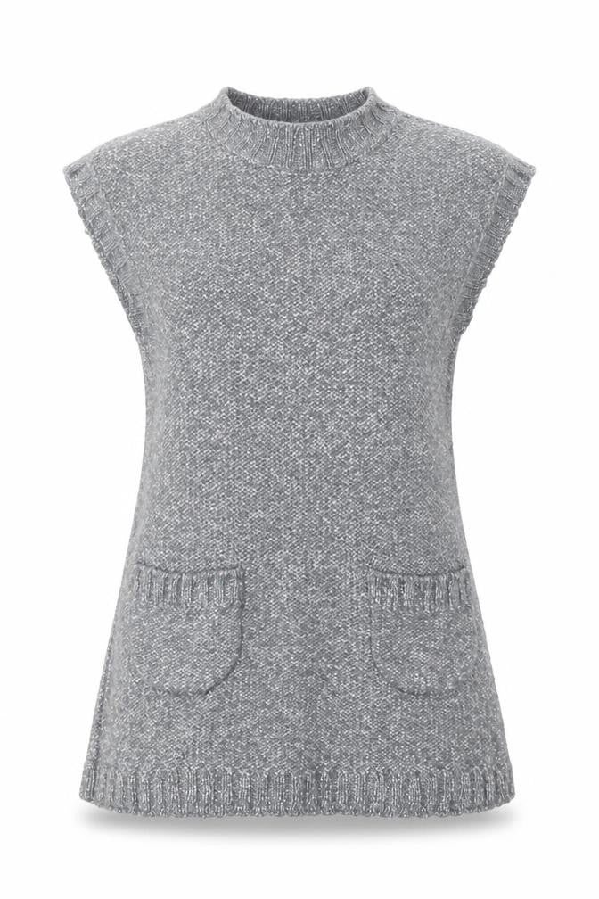 Chloé Women's Grey Knit Sleeveless Tunic Jumper Size 6