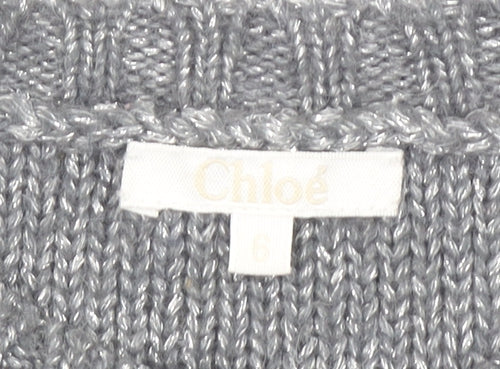 Chloé Women's Grey Knit Sleeveless Tunic Jumper Size 6