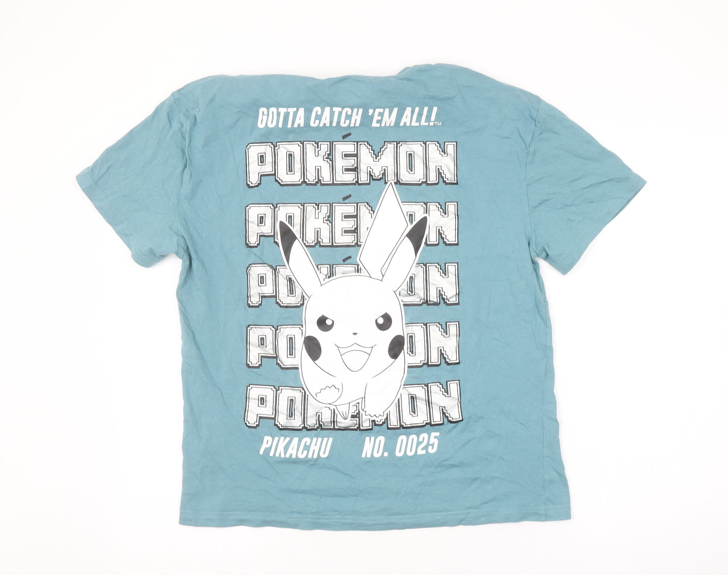 Pokémon Girls Blue Pikachu Graphic T-Shirt 13-14 Years Cotton