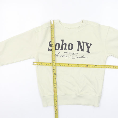Dunnes Stores Girls Beige Soho NY Graphic Pullover Sweatshirt 6-7 Years