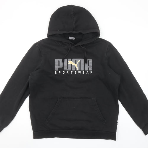 Puma Men's Black Pullover Hoodie M Graphic Sportswear Fleece
