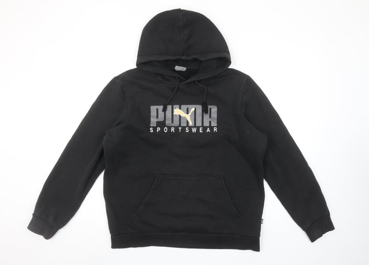 Puma Men's Black Pullover Hoodie M Graphic Sportswear Fleece