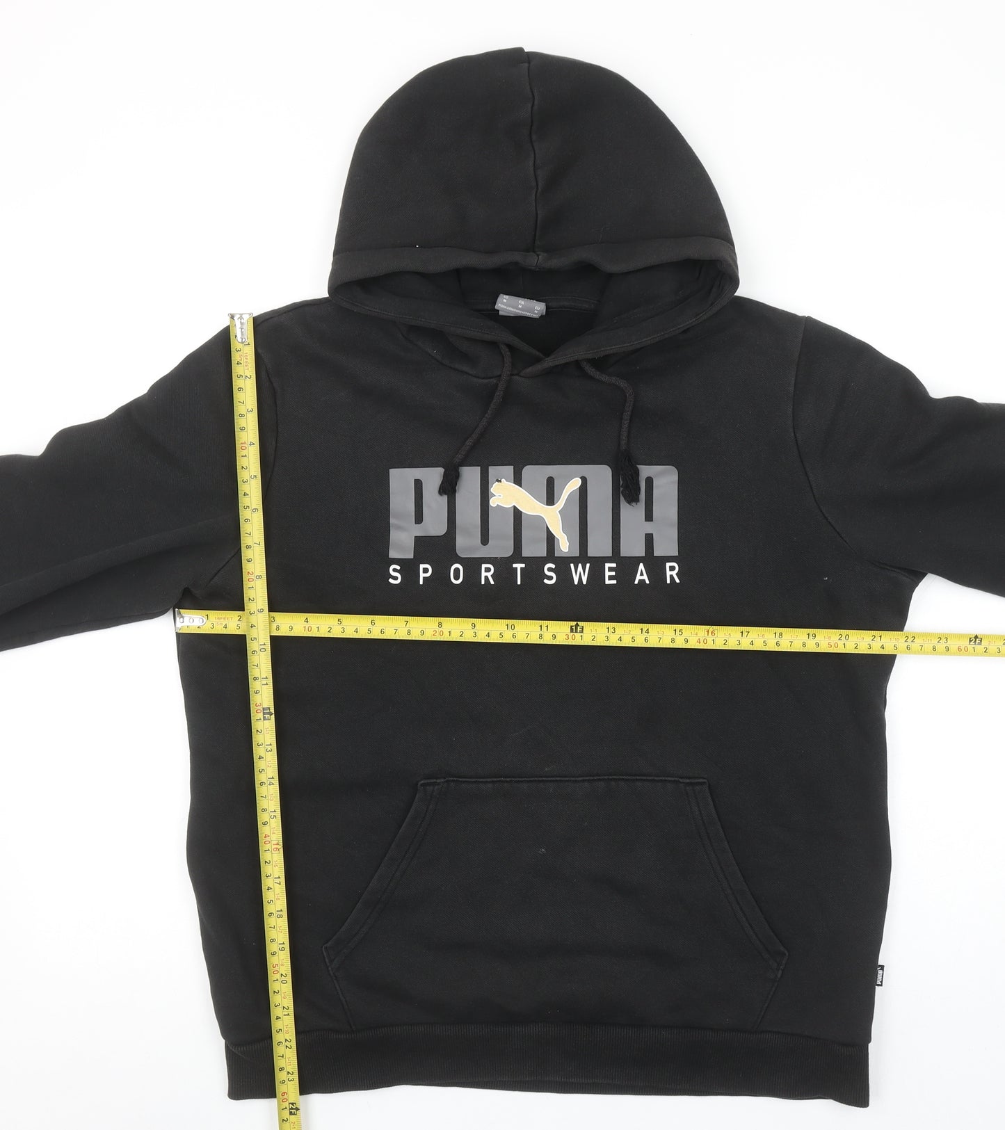 Puma Men's Black Pullover Hoodie M Graphic Sportswear Fleece