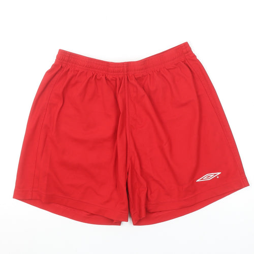 Umbro Men's Red Athletic Football Training Shorts Size M