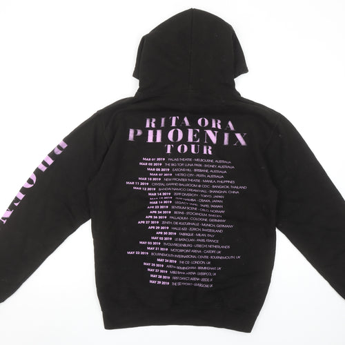 Just Hoods AWDis Women’s Black Phoenix Tour Pullover Hoodie Size S