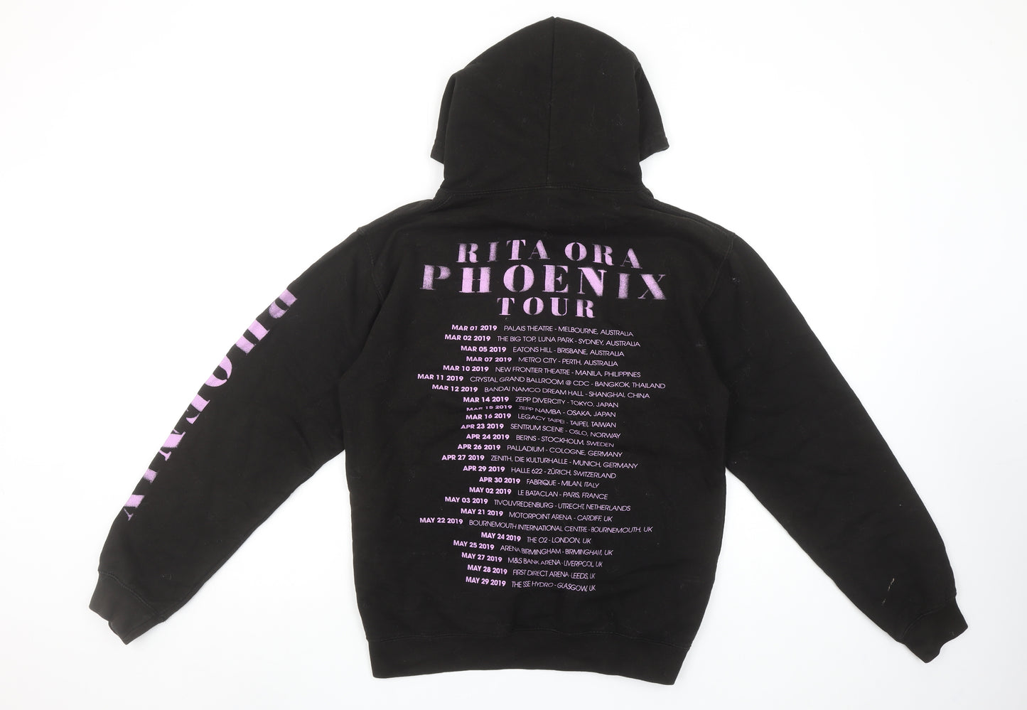 Just Hoods AWDis Women’s Black Phoenix Tour Pullover Hoodie Size S