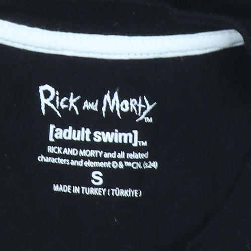 Adult Swim Rick and Morty Black Unisex Small Graphic T-Shirt