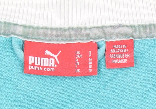 Puma Women's Blue Full Zip Sweatshirt Size 10 UK Lightweight Logo
