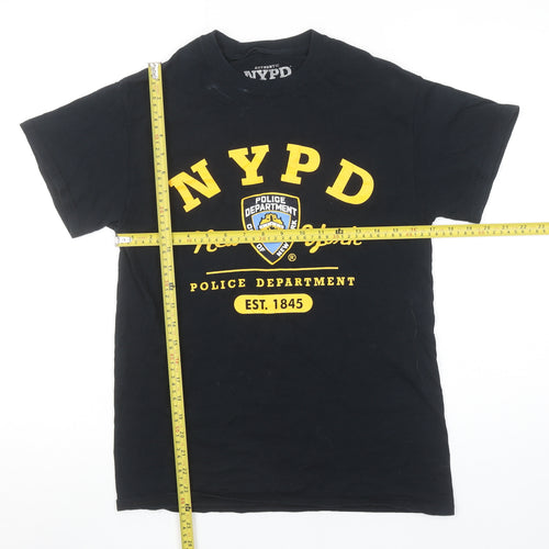 Robin Ruth Men's Black NYPD Graphic Cotton Crew Neck T-Shirt Size S