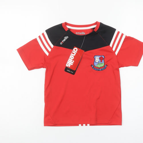 O'Neills Boys Red Short Sleeve Football Jersey T-Shirt 5-6 Years