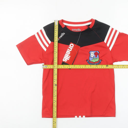 O'Neills Boys Red Short Sleeve Football Jersey T-Shirt 5-6 Years