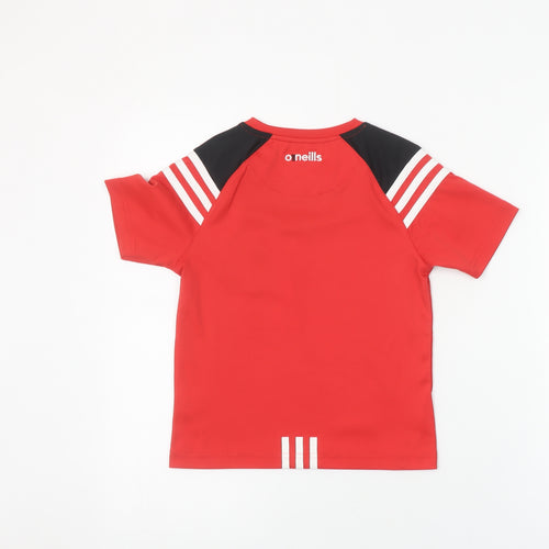 O'Neills Boys Red Short Sleeve Football Jersey T-Shirt 5-6 Years