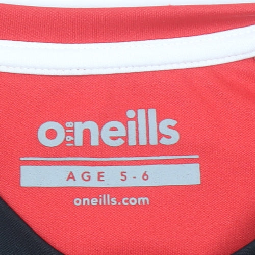 O'Neills Boys Red Short Sleeve Football Jersey T-Shirt 5-6 Years