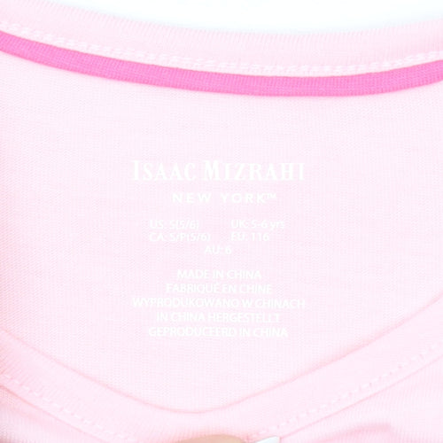 Isaac Mizrahi Girls Pink Sequin Bow Long Sleeve T-Shirt 5-6 Years