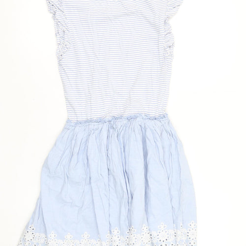 Next Girls Blue Cotton Embroidered A-Line Dress 12 Years