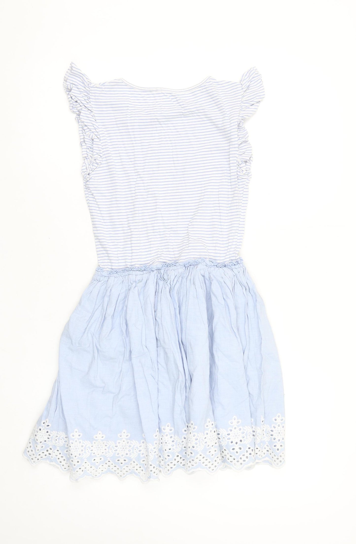 Next Girls Blue Cotton Embroidered A-Line Dress 12 Years
