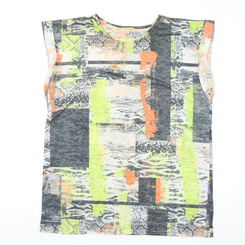 River Island Womens Multicoloured Abstract Sleeveless T-Shirt UK 12