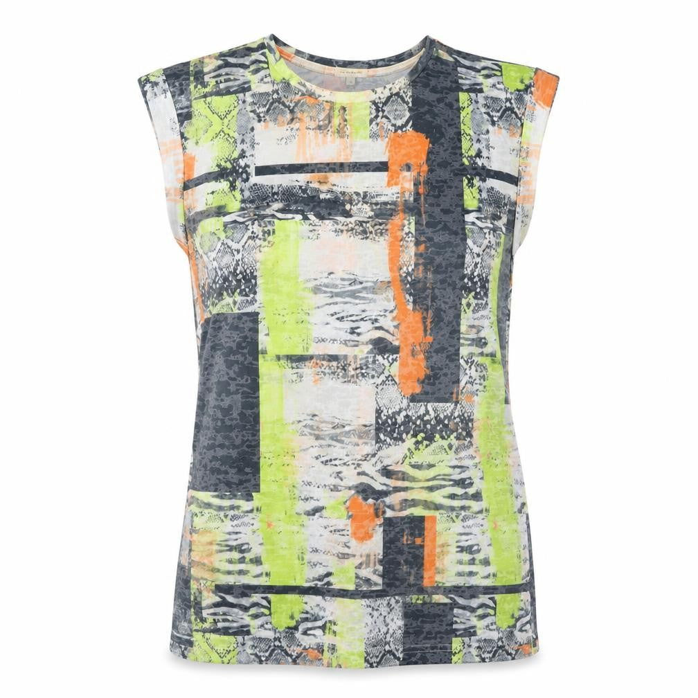 River Island Womens Multicoloured Abstract Sleeveless T-Shirt UK 12
