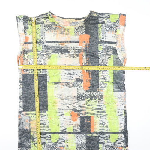 River Island Womens Multicoloured Abstract Sleeveless T-Shirt UK 12