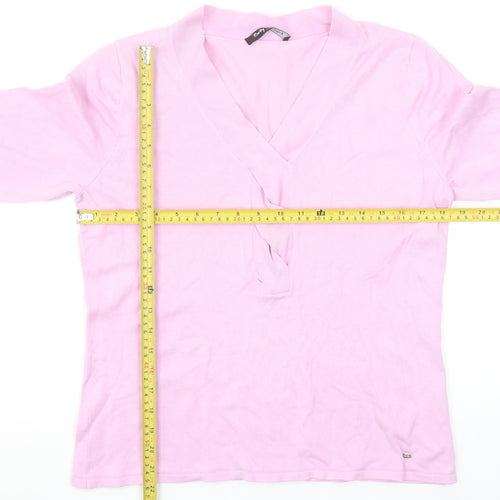 Betty Barclay Women’s Pink V-Neck 3/4 Sleeve Pullover Jumper Size 14