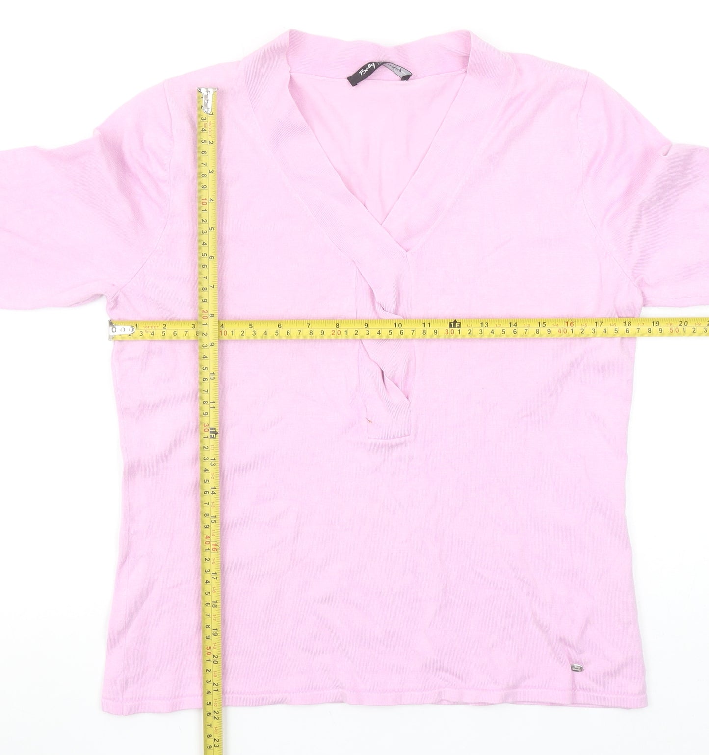 Betty Barclay Women’s Pink V-Neck 3/4 Sleeve Pullover Jumper Size 14