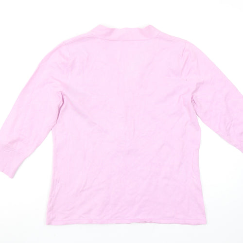 Betty Barclay Women’s Pink V-Neck 3/4 Sleeve Pullover Jumper Size 14