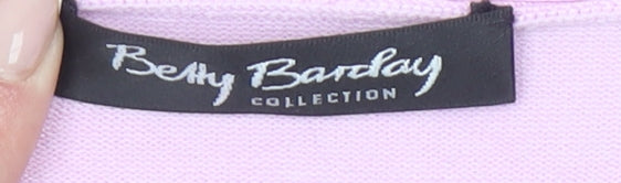 Betty Barclay Women’s Pink V-Neck 3/4 Sleeve Pullover Jumper Size 14