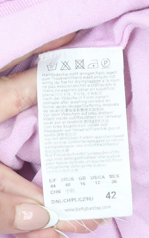 Betty Barclay Women’s Pink V-Neck 3/4 Sleeve Pullover Jumper Size 14