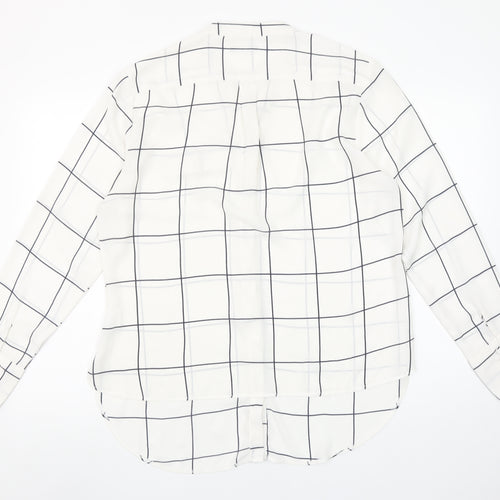 alk urban Womens White Check Long Sleeve Button-Up Shirt Size 18