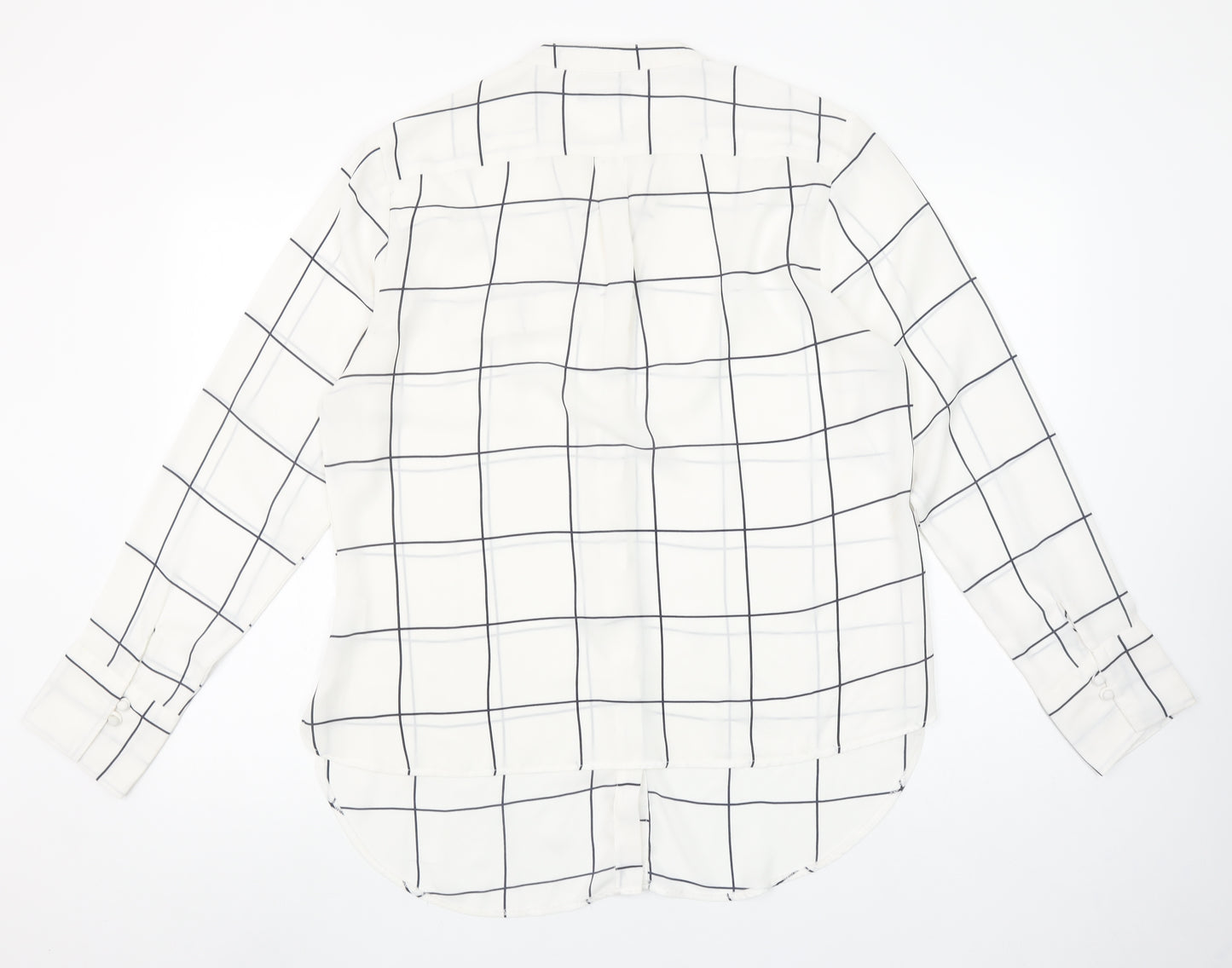 alk urban Womens White Check Long Sleeve Button-Up Shirt Size 18